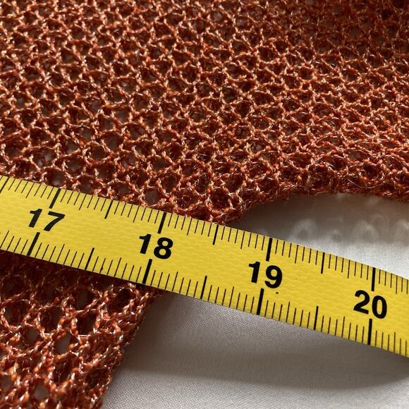 Vintage Jaskar Women's Orange Crochet Open Knit Tunic Top Size M‎ 70’s Vibes - Picture 4 of 9